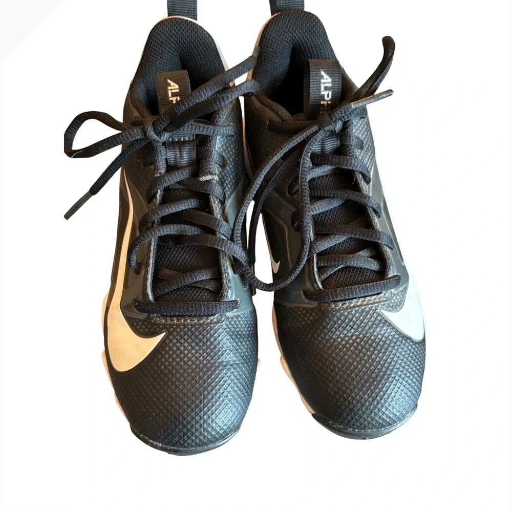 Nike Kids Alpha‎ Huarache 4 Keystone Baseball Cleats Black White FQ4016-001 1Y